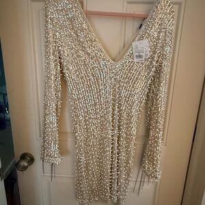 Sequin V-Neck Dress